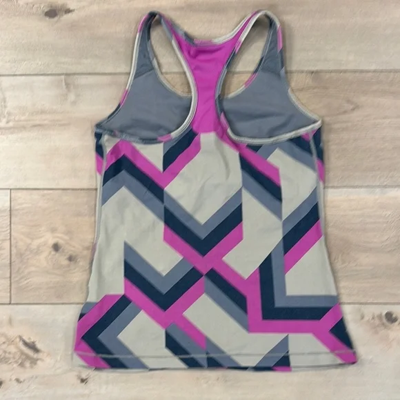 Nike Dri-Fit Women's Geometric Tank Top - Pink and Gray and Taupe - Picture 8 of 11
